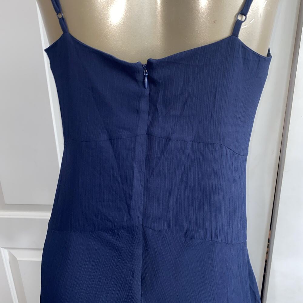 Bar III Women's Blue Spaghetti Strap Sheer Lined Maxi Dress Size 6 New - Picture 4 of 9